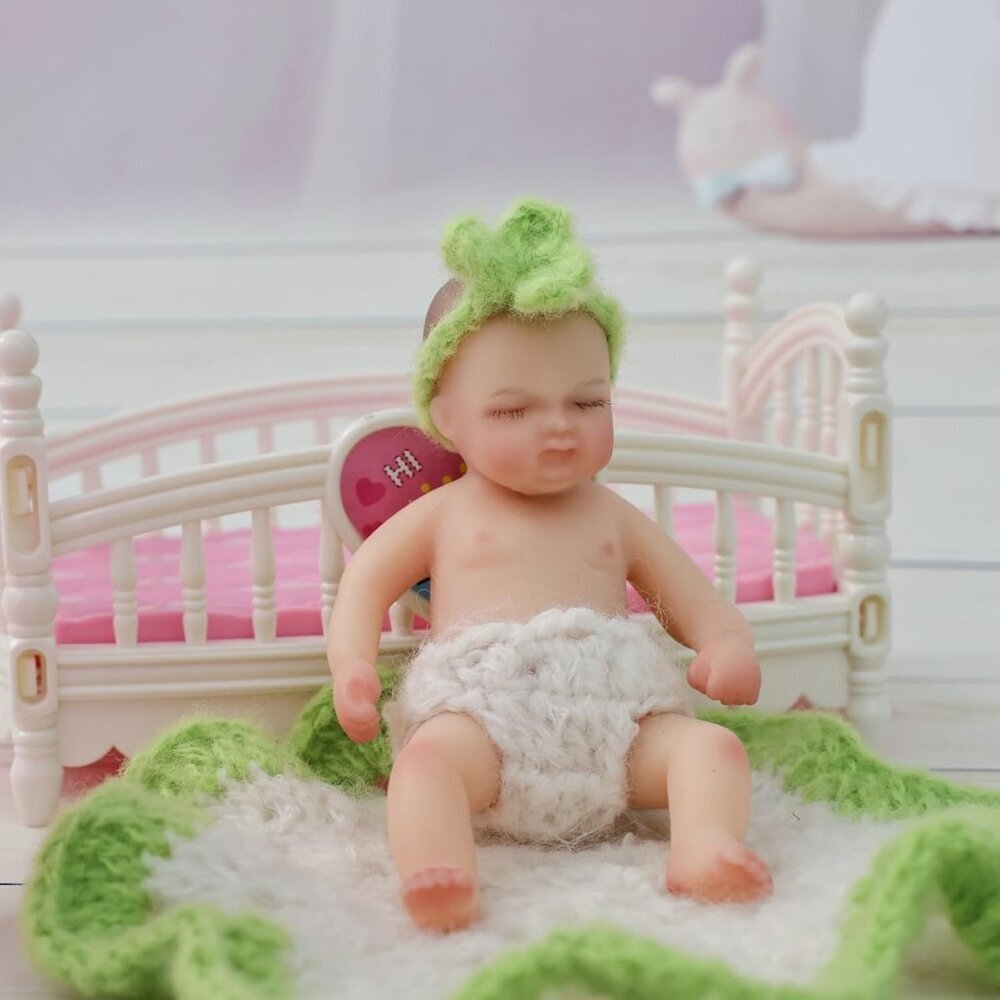 4inch Mini Platinum Silicone Reborn Baby Doll Full Body Stress Relief - Picture 5 of 7